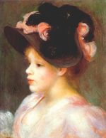Ренуар Девушка в розово-черной шляпке 1890г